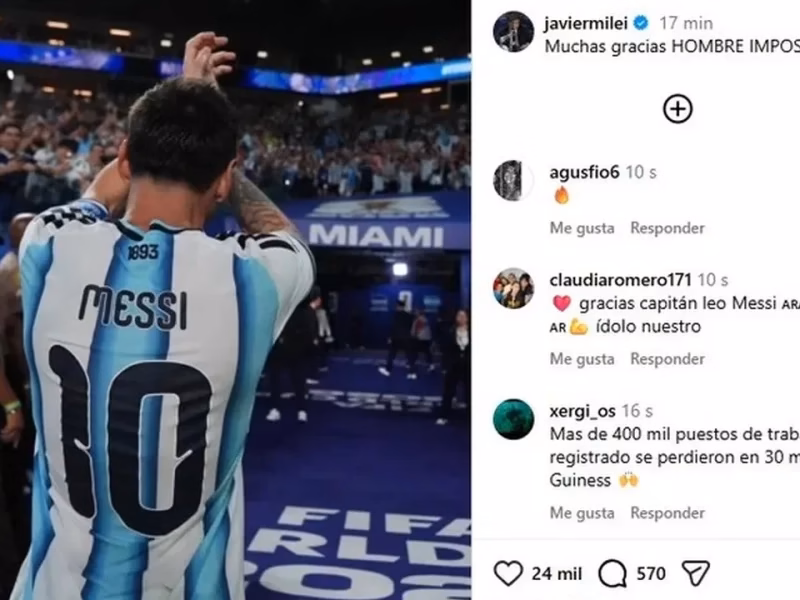 El mensaje de Javier Milei para Messi por su retiro de la Selección: “Hombre imposible”