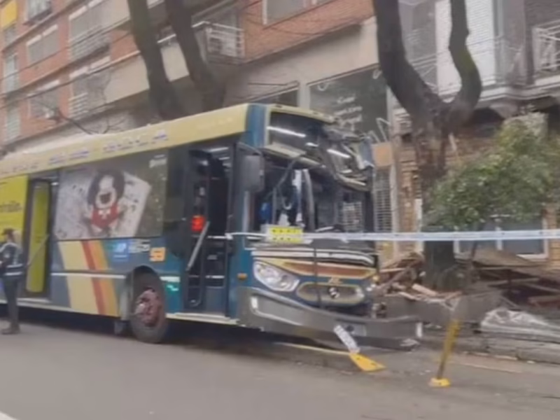 Un colectivo se descontroló en Palermo: atropelló a dos peatones, destruyó un deck y terminó contra un árbol